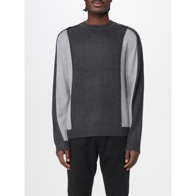 Armani Maglia a girocollo color block Antracite Taglia XL Armani Maglia a girocollo color block Antracite Taglia XL
