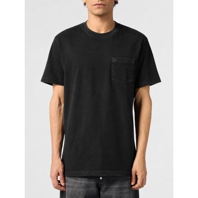 Philipp Plein T-shirt in cotone con logo Hexagon e taschino a toppa Nero Taglia L Philipp Plein T-shirt in cotone con logo Hexagon e taschino a toppa Nero Taglia L