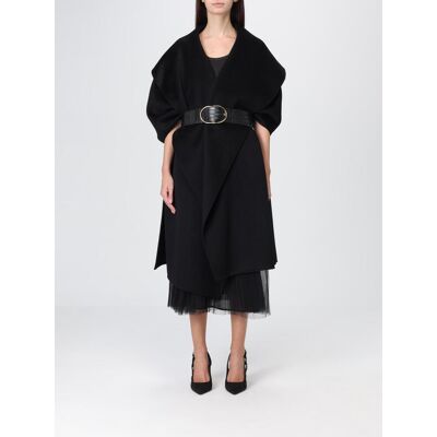 Elisabetta Franchi Mantella con cintura in lana Nero Taglia 42 Elisabetta Franchi Mantella con cintura in lana Nero Taglia 42