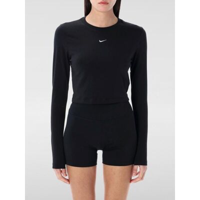 Nike T-shirt crop in misto cotone con logo Nero Taglia S Nike T-shirt crop in misto cotone con logo Nero Taglia S