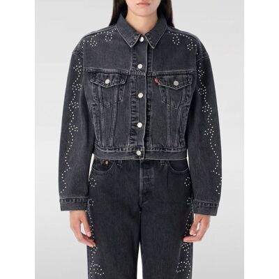 Levis Giubbotto in denim con strass Nero Taglia L Levis Giubbotto in denim con strass Nero Taglia L