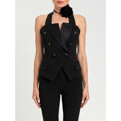 Actitude Twinset Gilet a doppiopetto Nero Taglia S Actitude Twinset Gilet a doppiopetto Nero Taglia S