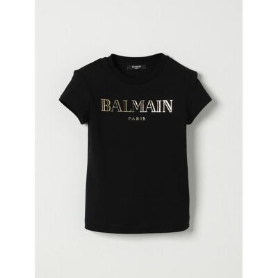 Balmain T-shirt in cotone con logo laminato Nero Taglia 12 Balmain T-shirt in cotone con logo laminato Nero Taglia 12