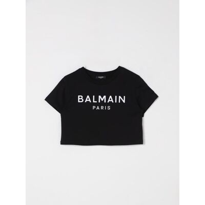 Balmain T-shirt crop con logo Nero Taglia 12 Balmain T-shirt crop con logo Nero Taglia 12