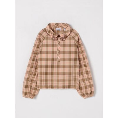 Burberry Camicia tartan con logo Beige Taglia 10 Burberry Camicia tartan con logo Beige Taglia 10