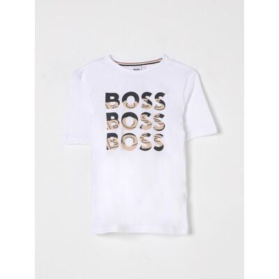 Boss T-shirt in cotone con logo Bianco Taglia 16 Boss T-shirt in cotone con logo Bianco Taglia 16