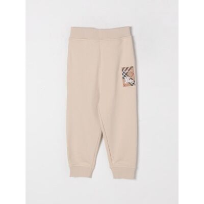 Burberry Pantalone jogging con toppa check Avorio Taglia 8 Burberry Pantalone jogging con toppa check Avorio Taglia 8