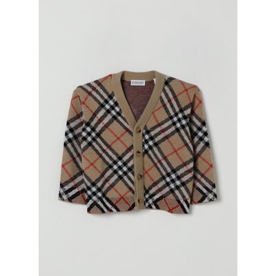 Burberry Cardigan di lana check Beige Taglia 12M Burberry Cardigan di lana check Beige Taglia 12M