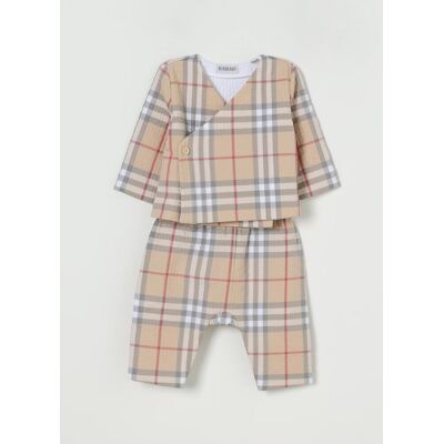 Burberry Coordinato in cotone con motivo Vintage Check Beige Taglia 9M Burberry Coordinato in cotone con motivo Vintage Check Beige Taglia 9M