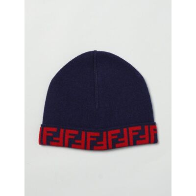 Fendi Cappello FF in lana con monogram jacquard Blue Taglia 3 Fendi Cappello FF in lana con monogram jacquard Blue Taglia 3