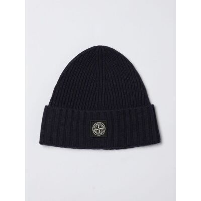 Stone Island Cappello in lana vergine a coste Blue Navy Taglia 2 Stone Island Cappello in lana vergine a coste Blue Navy Taglia 2