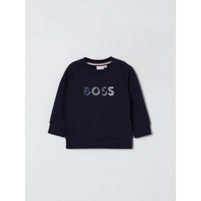 Boss Felpa a girocollo in misto cotone con logo Blue Navy Taglia 18M Boss Felpa a girocollo in misto cotone con logo Blue Navy Taglia 18M