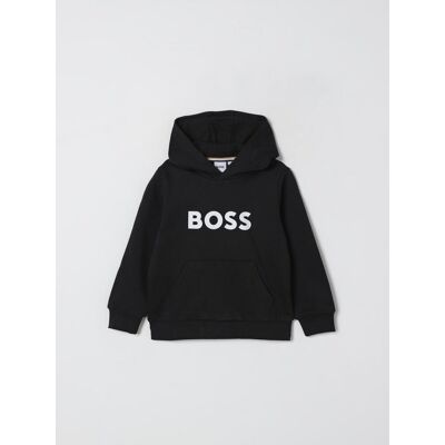Boss Felpa con cappuccio in misto cotone con logo Nero Taglia 6 Boss Felpa con cappuccio in misto cotone con logo Nero Taglia 6