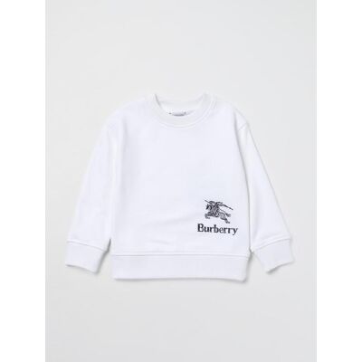 Burberry Felpa in cotone con logo Bianco Taglia 10 Burberry Felpa in cotone con logo Bianco Taglia 10