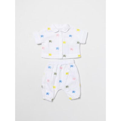 Burberry Coordinato in cotone con logo multicolor Kids Bianco Taglia 6M Burberry Coordinato in cotone con logo multicolor Kids Bianco Taglia 6M