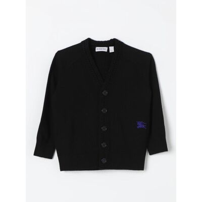 Burberry Cardigan di lana con mini logo Nero Taglia 8 Burberry Cardigan di lana con mini logo Nero Taglia 8