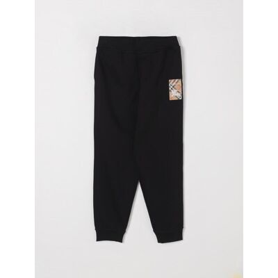 Pantaloni jogger in cotone con etichetta Check di Burberry per bambini - Nero - Taglia: 12Y Pantaloni jogger in cotone con etichetta Check di Burberry per bambini - Nero - Taglia: 12Y
