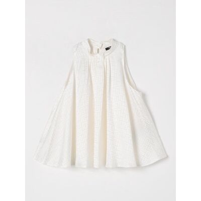 Balmain Blusa in cotone con logo Avorio Taglia 6 Balmain Blusa in cotone con logo Avorio Taglia 6