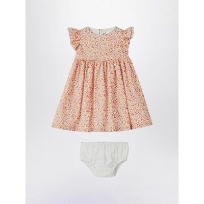 Il Gufo Abito con culotte in cotone floreale Albicocca Taglia 12M Il Gufo Abito con culotte in cotone floreale Albicocca Taglia 12M