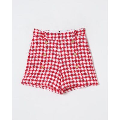Balmain Pantaloncino in misto cotone pied-de-poule Bianco Taglia 10 Balmain Pantaloncino in misto cotone pied-de-poule Bianco Taglia 10