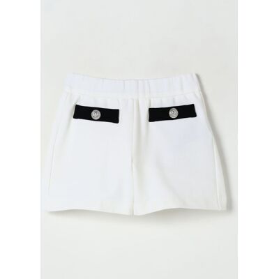 Balmain Pantaloncino in misto viscosa stretch Bianco Taglia 6 Balmain Pantaloncino in misto viscosa stretch Bianco Taglia 6