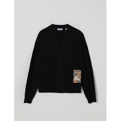 Burberry Cardigan in lana con toppa check Nero Taglia 8 Burberry Cardigan in lana con toppa check Nero Taglia 8