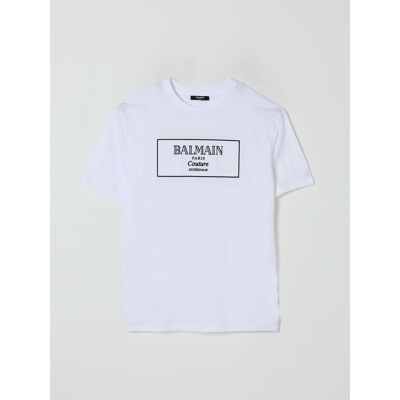 Balmain T-shirt in cotone con logo Bianco Taglia 13 Balmain T-shirt in cotone con logo Bianco Taglia 13