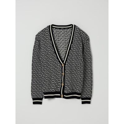 Balmain Cardigan con monogramma Avorio Taglia 12 Balmain Cardigan con monogramma Avorio Taglia 12