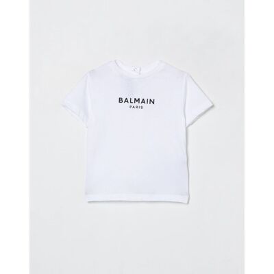 Balmain T-shirt in cotone con logo Bianco Taglia 24M Balmain T-shirt in cotone con logo Bianco Taglia 24M