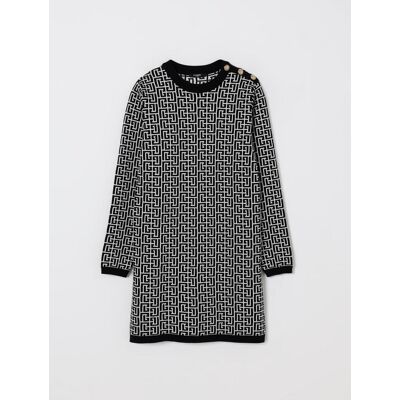 Balmain Abito mini in lana e cotone Avorio Taglia 12 Balmain Abito mini in lana e cotone Avorio Taglia 12
