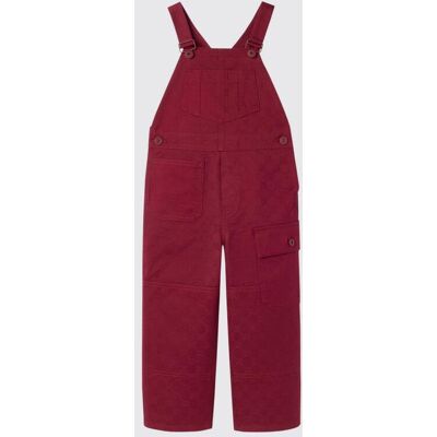 Gucci Salopette in cotone GG Supreme Bordeaux Taglia 12 Gucci Salopette in cotone GG Supreme Bordeaux Taglia 12