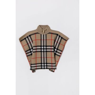 Burberry Cappa di lana check Beige Taglia S Burberry Cappa di lana check Beige Taglia S