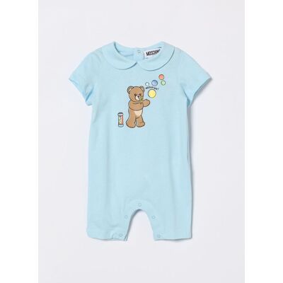 Moschino Tuta in cotone con stampa Teddy Bear Celeste Taglia 3M Moschino Tuta in cotone con stampa Teddy Bear Celeste Taglia 3M