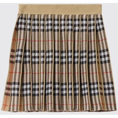 Burberry Gonna plissettata in misto lana check Bianco Taglia 14 Burberry Gonna plissettata in misto lana check Bianco Taglia 14