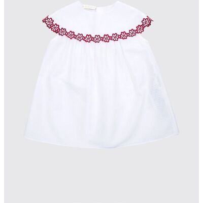 Gucci Blusa in cotone con ricami floreali Bianco Taglia 24M Gucci Blusa in cotone con ricami floreali Bianco Taglia 24M