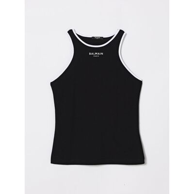 Balmain Canotta in cotone con logo Nero Taglia 12 Balmain Canotta in cotone con logo Nero Taglia 12