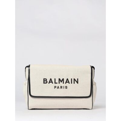 Balmain Diaper bag in canvas con logo ricamato Avorio Taglia OS Balmain Diaper bag in canvas con logo ricamato Avorio Taglia OS