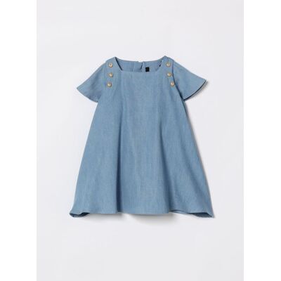 Balmain Abito mini in misto cotone Blue Taglia 12M Balmain Abito mini in misto cotone Blue Taglia 12M