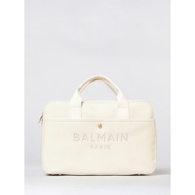 Balmain Diaper bag in canvas di cotone con logo ricamato Bianco Taglia OS Balmain Diaper bag in canvas di cotone con logo ricamato Bianco Taglia OS