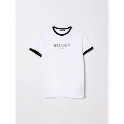 Balmain T-shirt in cotone con logo Bianco Taglia 8 Balmain T-shirt in cotone con logo Bianco Taglia 8