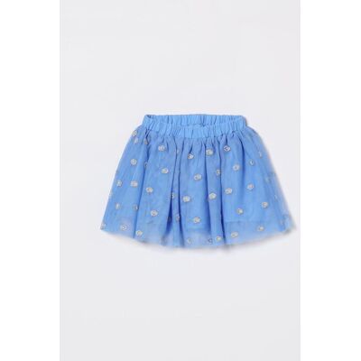 Stella McCartney Gonna mini in tulle con ricami Azzurro Taglia 24M Stella McCartney Gonna mini in tulle con ricami Azzurro Taglia 24M