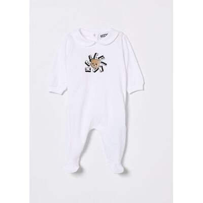 Moschino Tuta in cotone con logo Bianco Taglia 3M Moschino Tuta in cotone con logo Bianco Taglia 3M