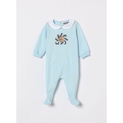 Moschino Tuta in cotone con logo Cielo Taglia 3M Moschino Tuta in cotone con logo Cielo Taglia 3M