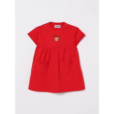 Moschino Abito in cotone con logo Rosso Taglia 2 Moschino Abito in cotone con logo Rosso Taglia 2