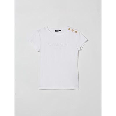 Balmain T-shirt in cotone con logo Bianco Taglia 13 Balmain T-shirt in cotone con logo Bianco Taglia 13