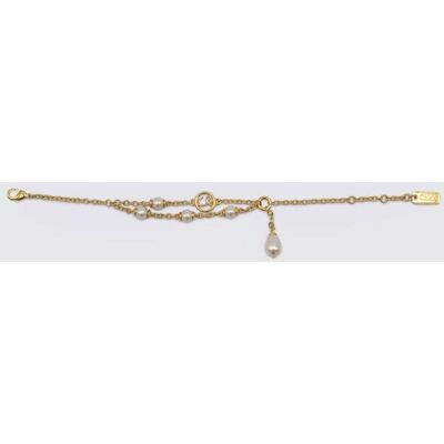 Chloé Bracciale in ottone con perle sintetiche Oro Taglia OS Chloé Bracciale in ottone con perle sintetiche Oro Taglia OS