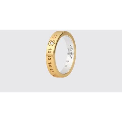 Maison Margiela Anello a fascia Numeric in argento 925 con cristalli Oro Taglia 2 Maison Margiela Anello a fascia Numeric in argento 925 con cristalli Oro Taglia 2