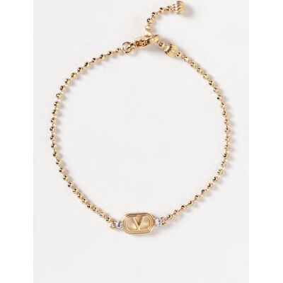 Valentino Garavani Bracciale Ovalette in ottone con Swarovsky Oro Taglia M Valentino Garavani Bracciale Ovalette in ottone con Swarovsky Oro Taglia M