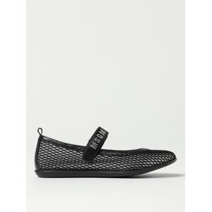 Msgm Kids Ballerina in nylon a rete e pelle Nero Taglia 33 Msgm Kids Ballerina in nylon a rete e pelle Nero Taglia 33