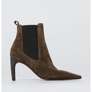 Brunello Cucinelli Tronchetto Chelsea in camoscio Tortora Taglia 36 Brunello Cucinelli Tronchetto Chelsea in camoscio Tortora Taglia 36